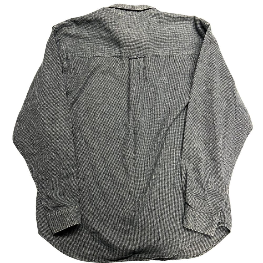 Vintage Eddie Bauer Men's Large Sonoma Heathers Button Down Shirt Gray Cotton - Picture 2 of 7